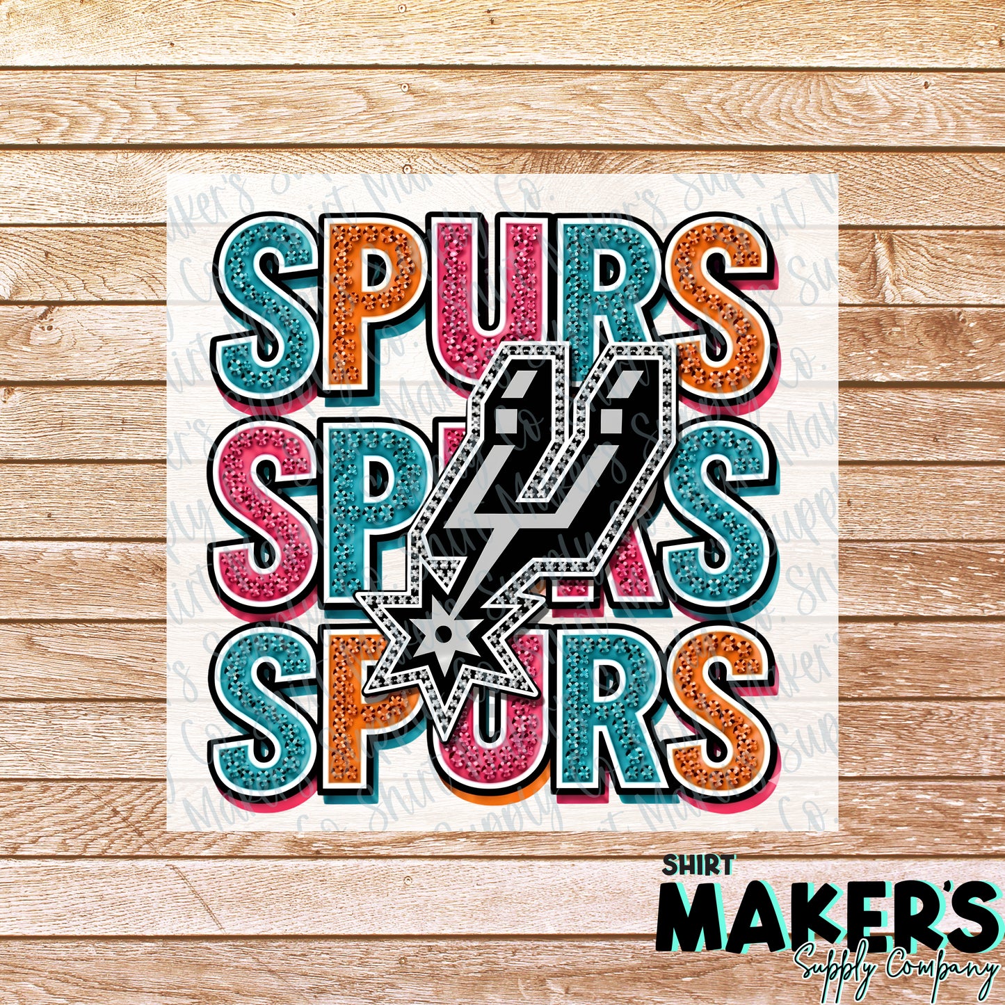Spurs Bling DTF or UV-DTF Transfer - or- Hat Patch, Acrylic, Magnet, or Keychain