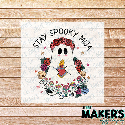Stay Spooky Mija Black DTF Transfer - or- Hat Patch, Acrylic, Magnet, or Keychain