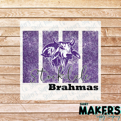 Stockdale Brahmas Glitter Panel DTF Transfer - or- Hat Patch, Acrylic, Magnet, or Keychain