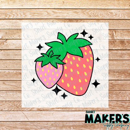 Strawberry DTF Transfer - or- Hat Patch, Acrylic, Magnet, or Keychain
