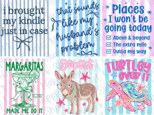 Stripes and Sarcasm DTF Gang Sheet