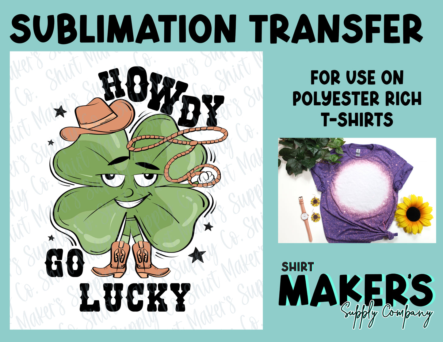 Howdy Go Lucky St. Patrick's Day Sublimation Transfer
