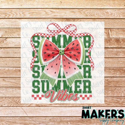Watermelon Summer Vibes DTF Transfer - or- Hat Patch, Acrylic, Magnet, or Keychain