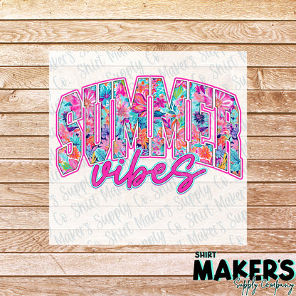 Summer Vibes DTF Transfer - or- Hat Patch, Acrylic, Magnet, or Keychain