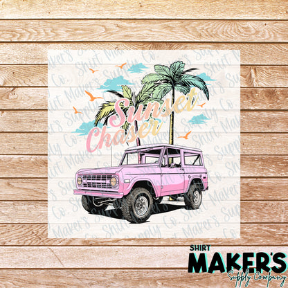 Sunset Chaser Summer DTF Transfer - or- Hat Patch, Acrylic, Magnet, or Keychain
