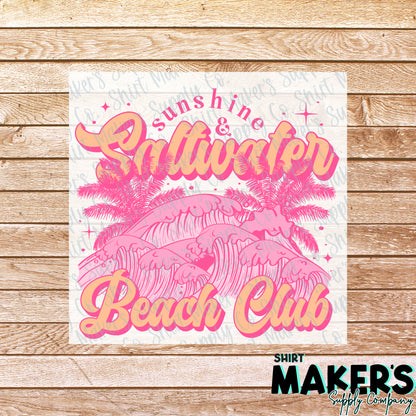 Beach Club DTF Transfer - or- Hat Patch, Acrylic, Magnet, or Keychain
