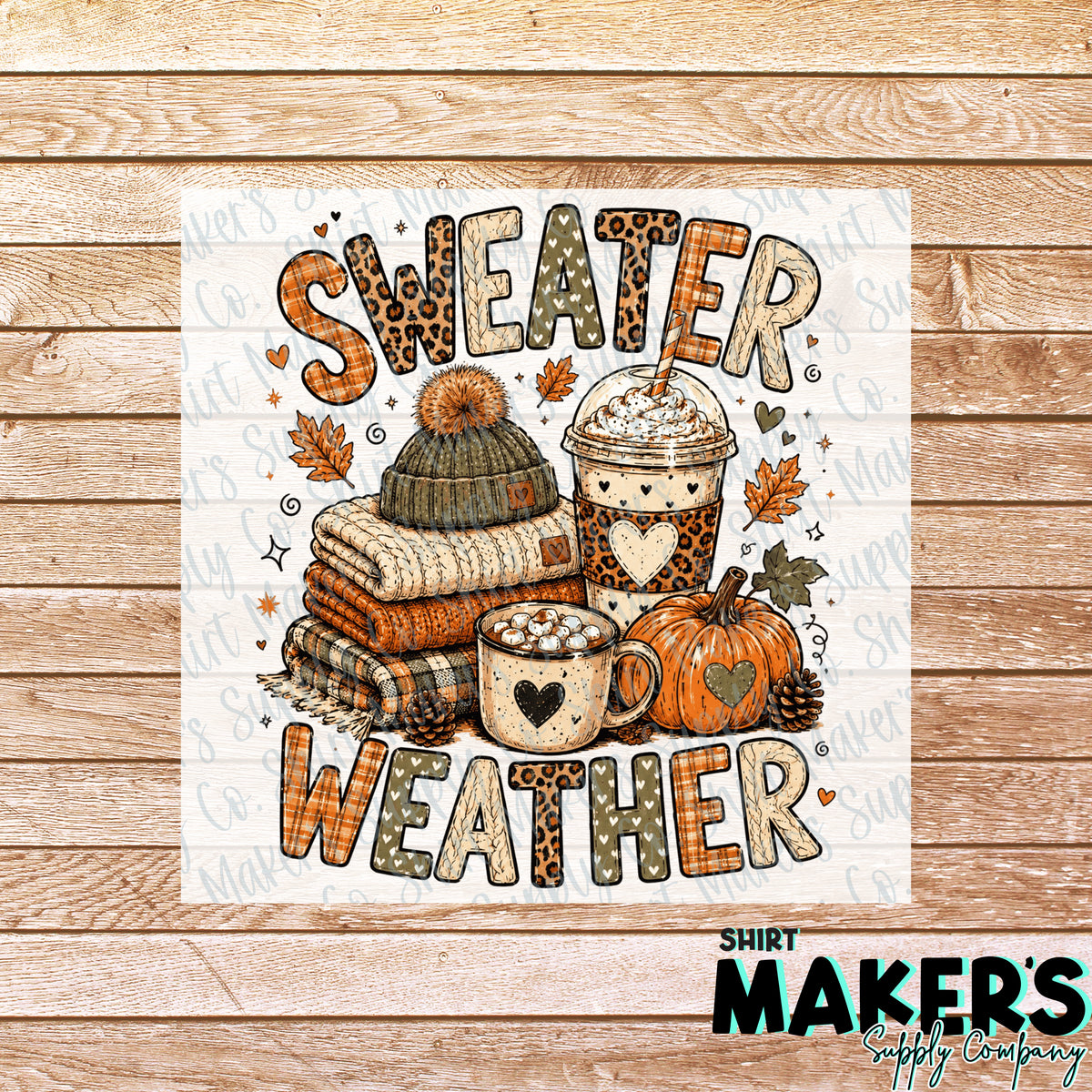 Sweater Weather Halloween Fall DTF Transfer - or- Hat Patch, Acrylic, Magnet, or Keychain