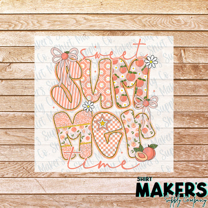Peach Sweet Summertime DTF Transfer - or- Hat Patch, Acrylic, Magnet, or Keychain