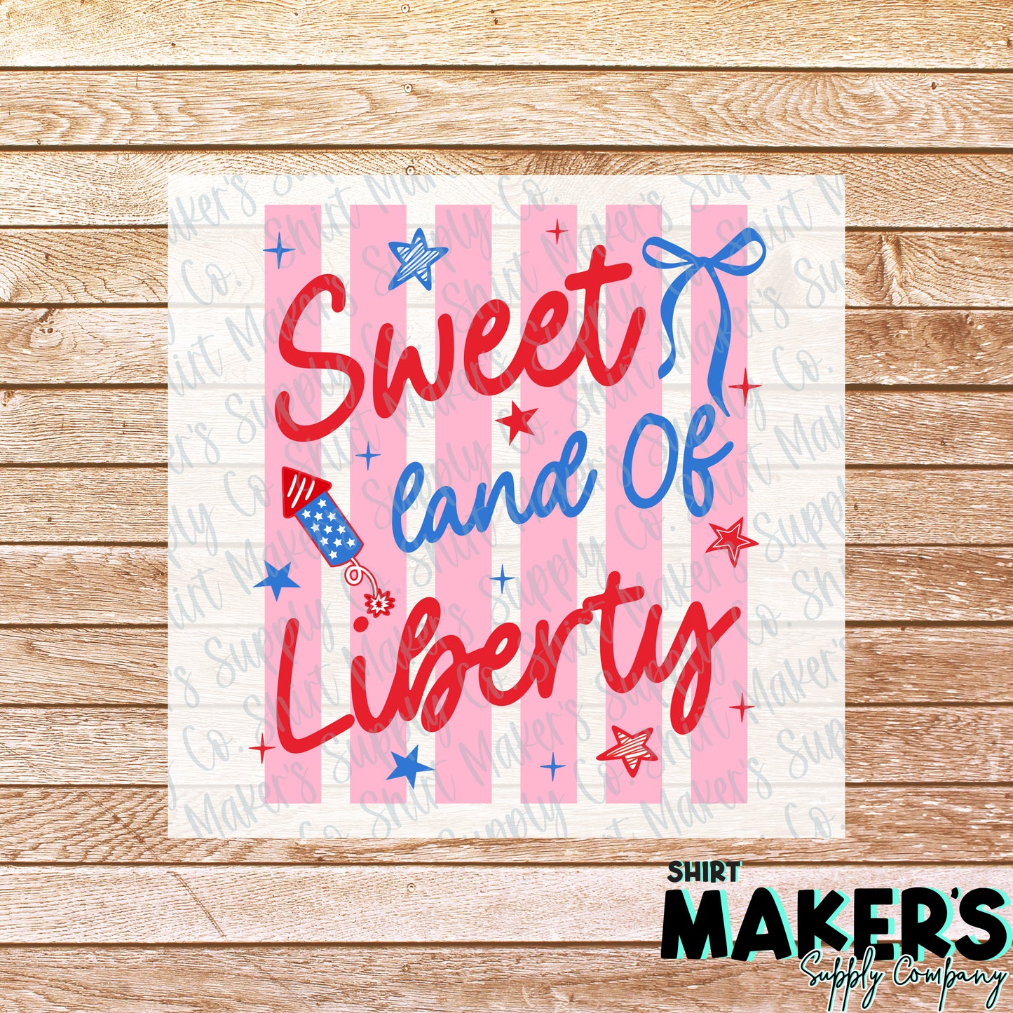 Sweet Land of Liberty Fourth of July DTF or UV-DTF Transfer - or- Hat Patch, Acrylic, Magnet, or Keychain