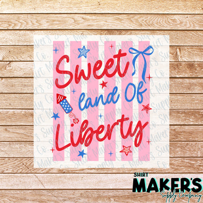 Sweet Land of Liberty Fourth of July DTF or UV-DTF Transfer - or- Hat Patch, Acrylic, Magnet, or Keychain