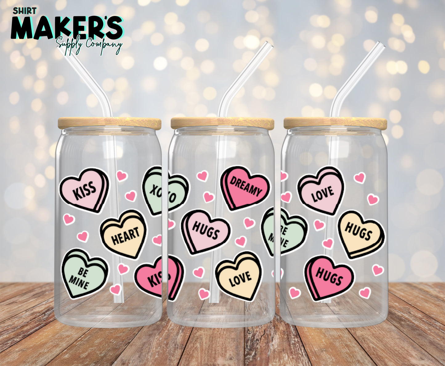 Sweet Hearts Valentine's Day 16 oz. or 40oz. Tumbler Wrap