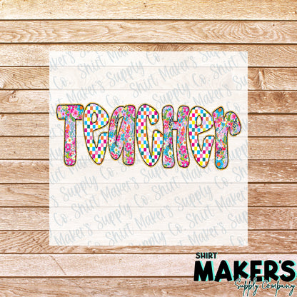 Teacher DTF Transfer - or- Hat Patch, Acrylic, Magnet, or Keychain