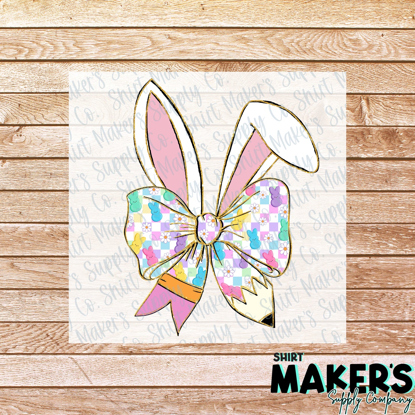 Easter Teacher Pencil Bow DTF or Sublimation Transfer