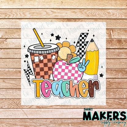 Teacher Essentials DTF Transfer - or- Hat Patch, Acrylic, Magnet, or Keychain