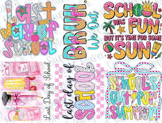 Teacher/Adult Last Day of School DTF Gang Sheet 2025