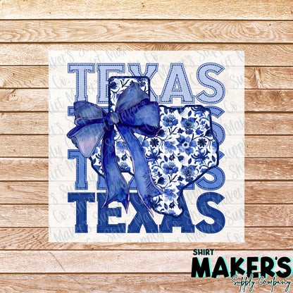 Texas Stacked Bow DTF Transfer - or- Hat Patch, Acrylic, Magnet, or Keychain