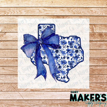 Texas Bow DTF Transfer - or- Hat Patch, Acrylic, Magnet, or Keychain