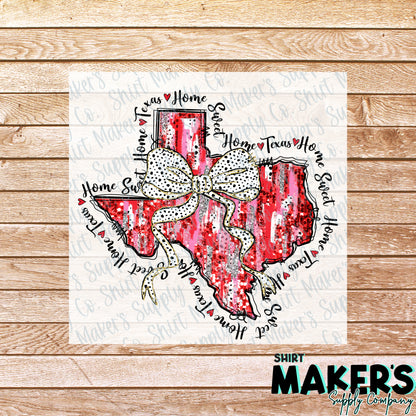 Texas Hearts Western Valentine's Day DTF Transfer - or- Hat Patch, Acrylic, Magnet, or Keychain