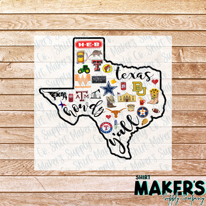 Texas Lovers DTF Transfer - or- Hat Patch, Acrylic, Magnet, or Keychain