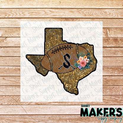 Seguin Matadors Glitter Texas Football DTF Transfer - or- Hat Patch, Acrylic, Magnet, or Keychain