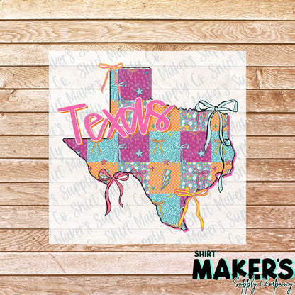 Texas Bows DTF Transfer - or- Hat Patch, Acrylic, Magnet, or Keychain