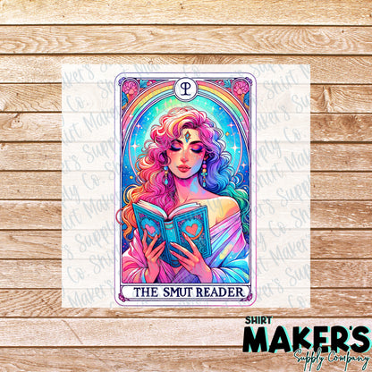 The Smut Reader Tarot Card Book Girl DTF Transfer - or- Hat Patch, Acrylic, Magnet, or Keychain
