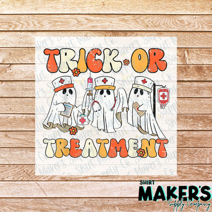 Trick or Treatment DTF Transfer - or- Hat Patch, Acrylic, Magnet, or Keychain