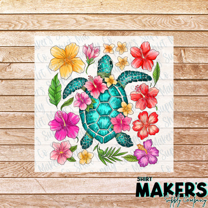 Sea Turtle Summer DTF Transfer - or- Hat Patch, Acrylic, Magnet, or Keychain