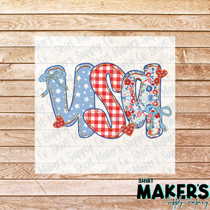 USA Fourth of July DTF or UV-DTF Transfer - or- Hat Patch, Acrylic, Magnet, or Keychain