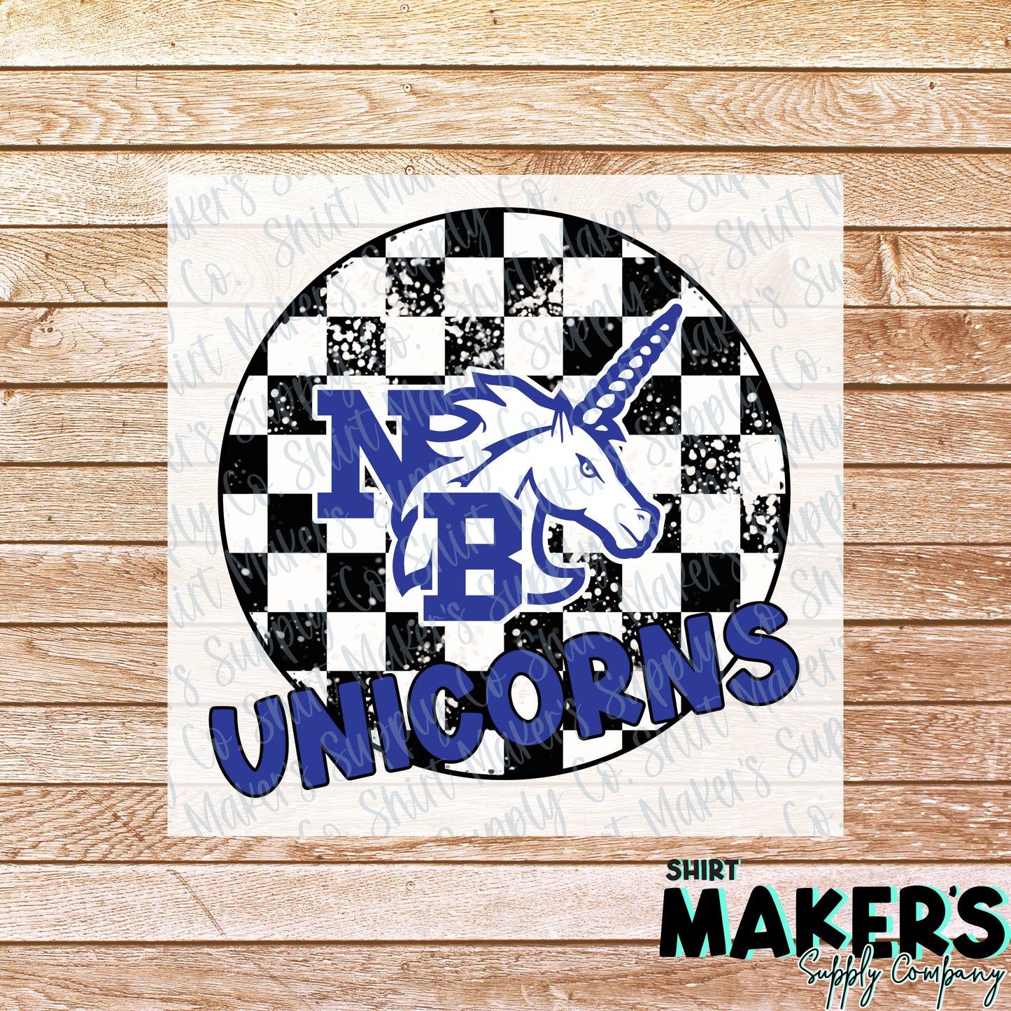 New Braunfels Unicorns Checker DTF or Sublimation Transfer