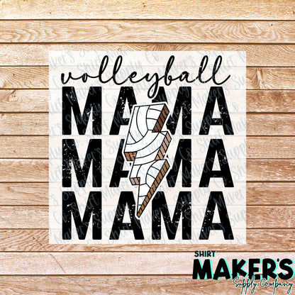 Volleyball Mama Bolt DTF Transfer - or- Hat Patch, Acrylic, Magnet, or Keychain