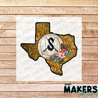 Seguin Matadors Glitter Texas Volleyball DTF Transfer - or- Hat Patch, Acrylic, Magnet, or Keychain