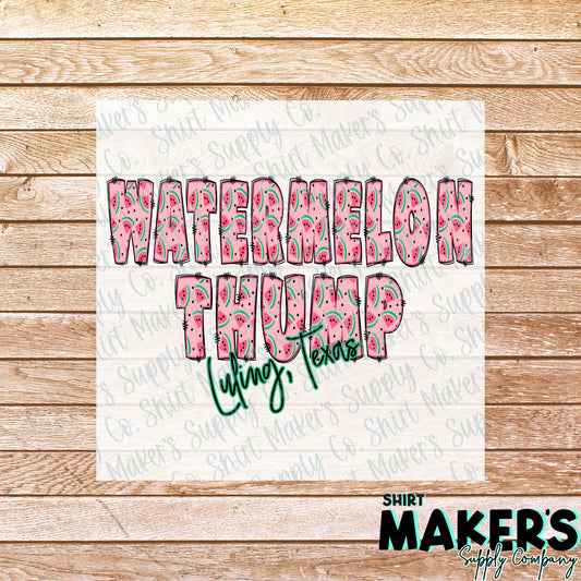 Watermelon Thump DTF or UV-DTF Transfer - or- Hat Patch, Acrylic, Magnet, or Keychain