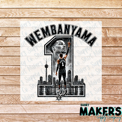 Wemby 1 DTF or UV-DTF Transfer - or- Hat Patch, Acrylic, Magnet, or Keychain