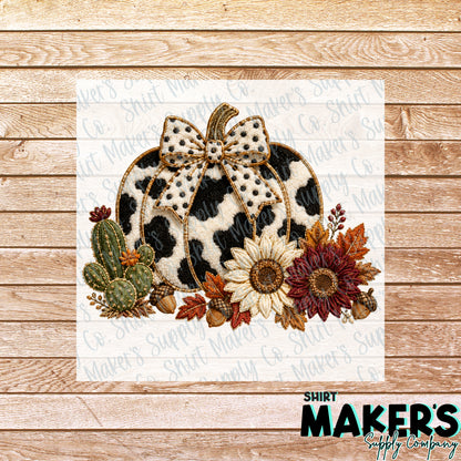 Western Pumpkin DTF Transfer - or- Hat Patch, Acrylic, Magnet, or Keychain