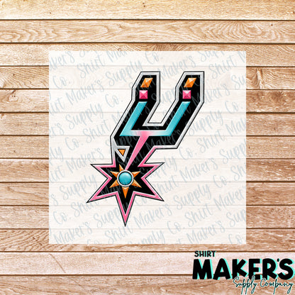 Western Spurs - San Antonio Spurs DTF or UV-DTF Transfer - or- Hat Patch, Acrylic, Magnet, or Keychain