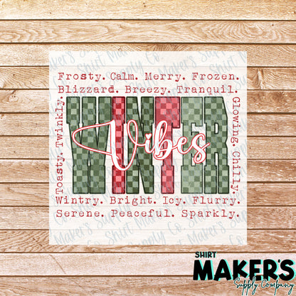 Winter Vibes DTF Transfer - or- Hat Patch, Acrylic, Magnet, or Keychain