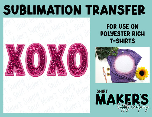 XOXO Faux Sequin Embroidery Sublimation Transfer
