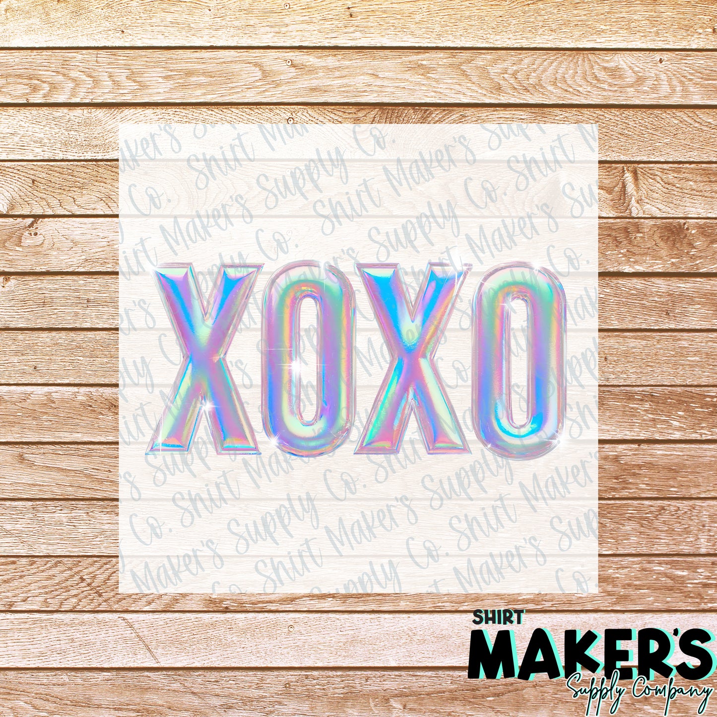 XOXO Faux Holographic Valentine's Day DTF or Sublimation Transfer