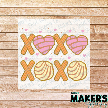 XOXO Churros Valentine's Day DTF Transfer - or- Hat Patch, Acrylic, Magnet, or Keychain