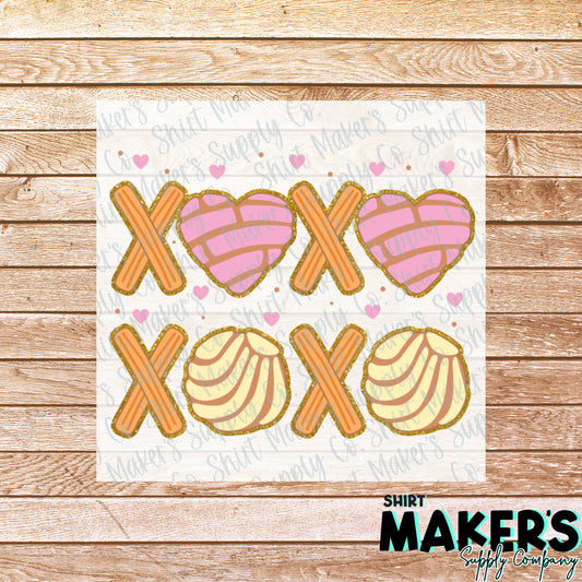 XOXO Churros Valentine's Day DTF or Sublimation Transfer