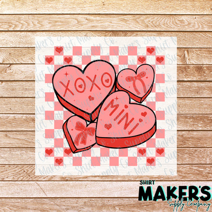 XOXO Mini Valentine's Day DTF Transfer - or- Hat Patch, Acrylic, Magnet, or Keychain
