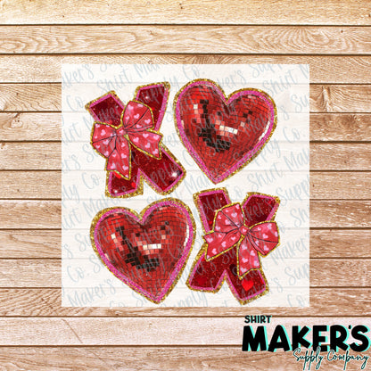 XOXO Heart Valentine's Day DTF Transfer - or- Hat Patch, Acrylic, Magnet, or Keychain