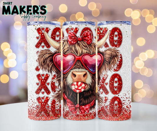 20oz. XOXO Cow Valentine's Day Tumbler Wrap