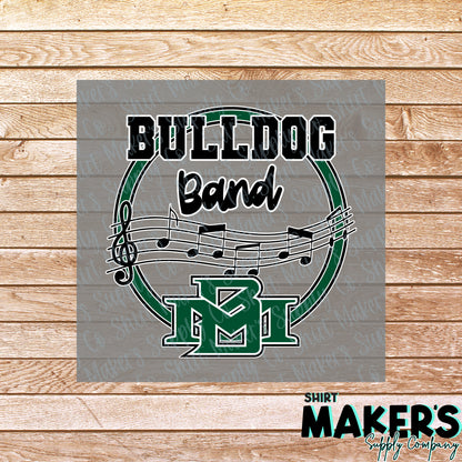 Marion Bulldogs Band DTF Transfer - or- Hat Patch, Acrylic, Magnet, or Keychain