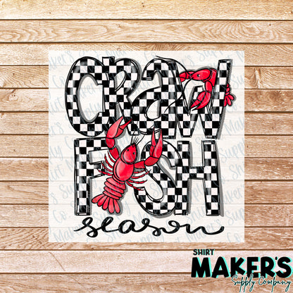 Crawfish Season DTF Transfer - or- Hat Patch, Acrylic, Magnet, or Keychain