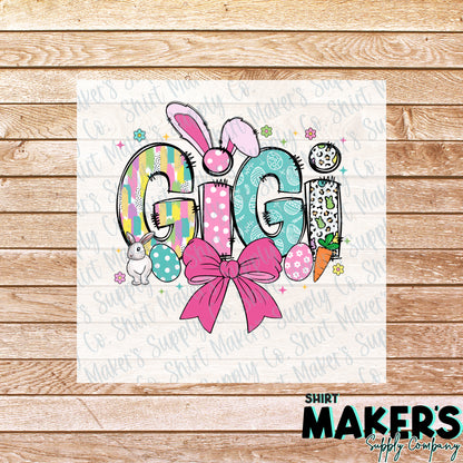 Easter GiGi DTF Transfer - or- Hat Patch, Acrylic, Magnet, or Keychain