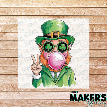 Leprechaun Bubble Gum St. Patrick's Day DTF Transfer - or- Hat Patch, Acrylic, Magnet, or Keychain