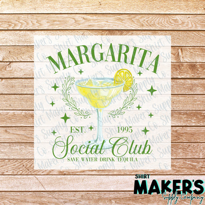 Margarita Social Club Summer DTF Transfer - or- Hat Patch, Acrylic, Magnet, or Keychain