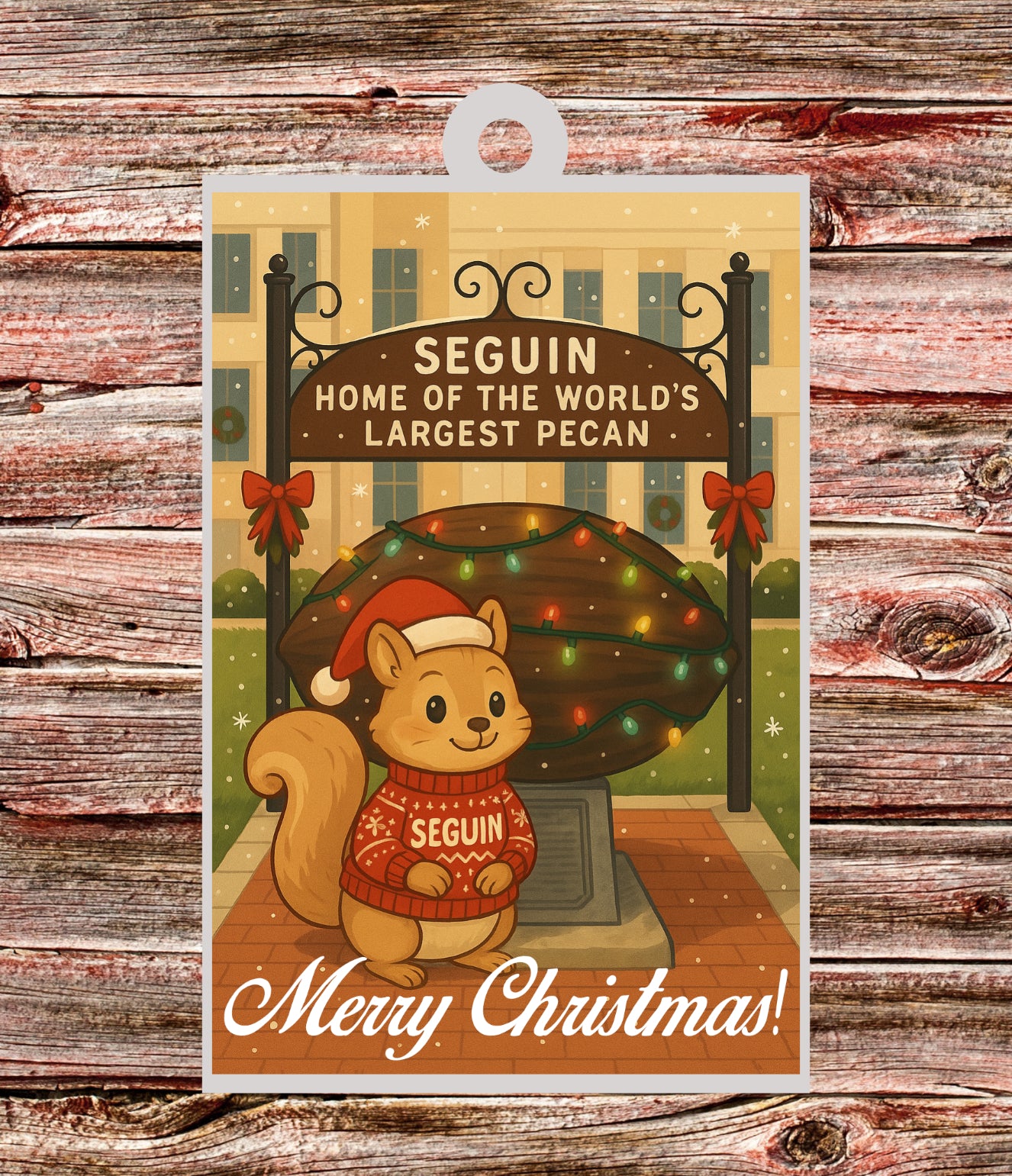 Seguin Merry Christmas Acrylic Christmas Ornament